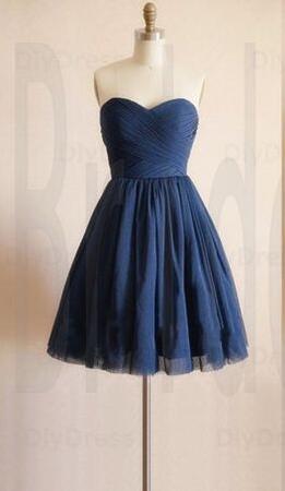 2018 Cute Short Homecoming Dresses,navy Blue Ruffle Short Cocktail Dress, Girls Party Gowns ,Sexy Women Gowns ,Wedding Party Gowns ,Short Evening Dress 