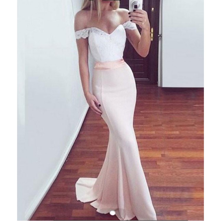Top White Long Prom Dresses,.pink Skirts Mermaid Prom Dresses, Wedding Women Gowns ,fornal Gowns , Mermaid Evening Dress , Girls Pageant Gowns