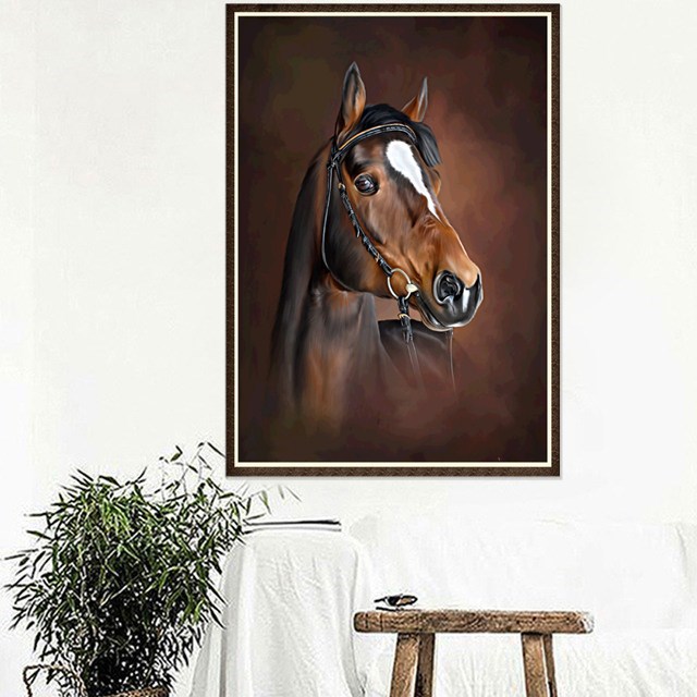 Size 30 X 40 Cm 5 D Diy Diamond Painting Colorful Horse Full Rhinestones Cross Stitch 5d Mosaic Diamond Embroidery Home Decoration.special