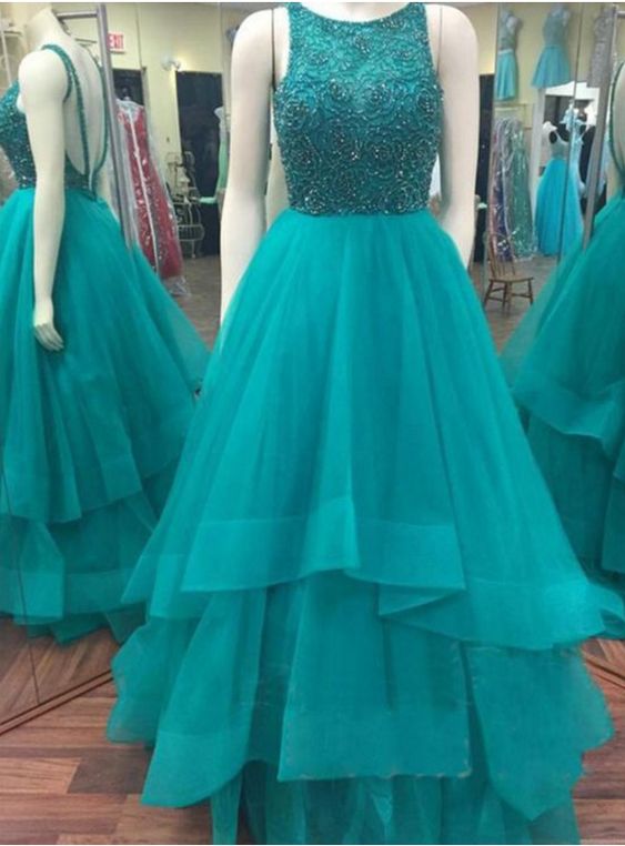 Luxury Beaded Long Prom Dresses, Women Pageant Gowns , Sexy Crystal Formal Evening Dresses, Women Party Dresses, Sexy Backless Party Dress For