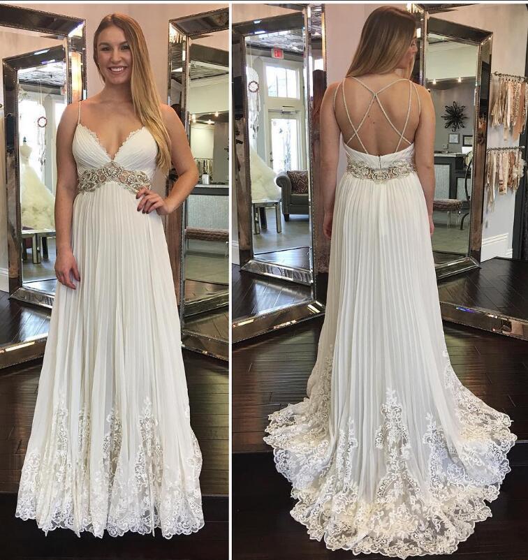 Beach Wedding Dress Spaghetti Strap