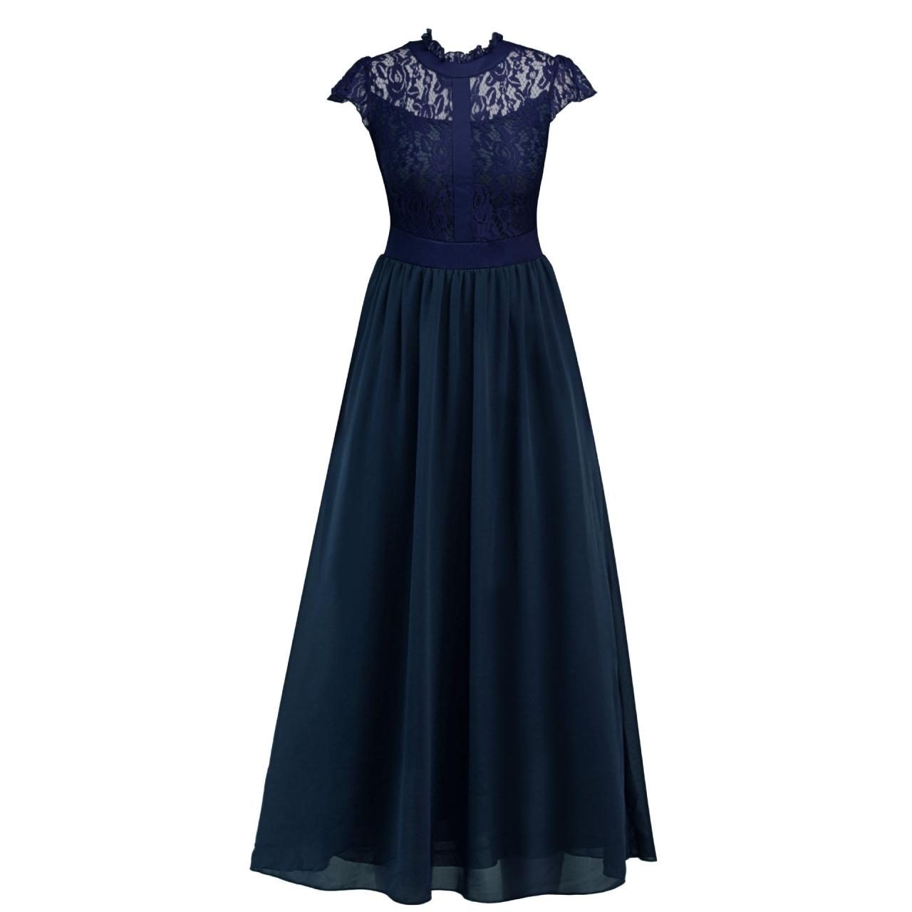 Navy Blue Women Maxi Dress A Line Prom Dresses, Party Gowns