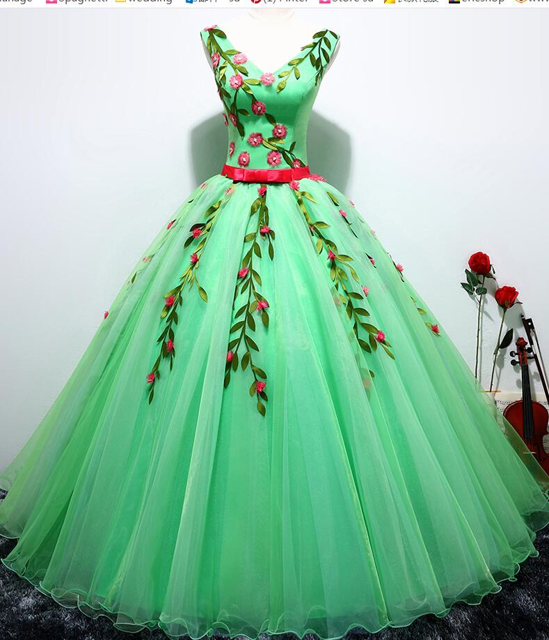 Vintage Green Tulle Pricess Prom Dresses Women Party Gowns ,plus Size Formal Evening Gowns , Girls Pageant Dress.wedding Prom Dresses