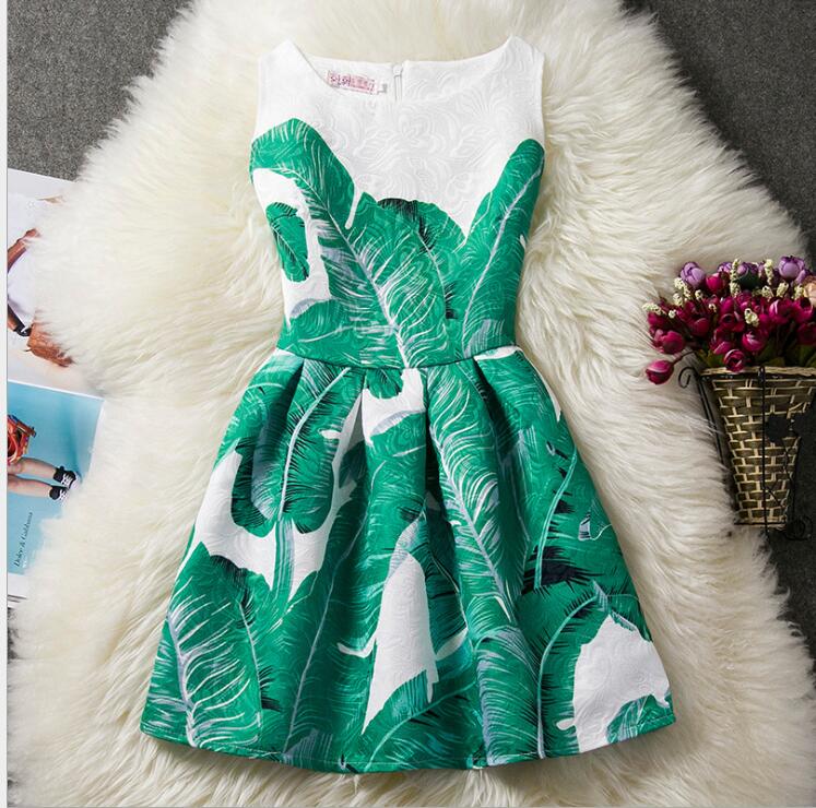 Frist Communion Dress Green Floral Print Flower Girl Dresses,wedding Party Dress For Little Girls