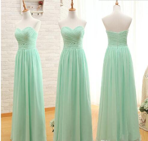 Plus Size Chifon Wedding Bridesmaid Dresses, Mint Green A Line Bridesmaid Gowns , 16 Sweet Prom Gowns
