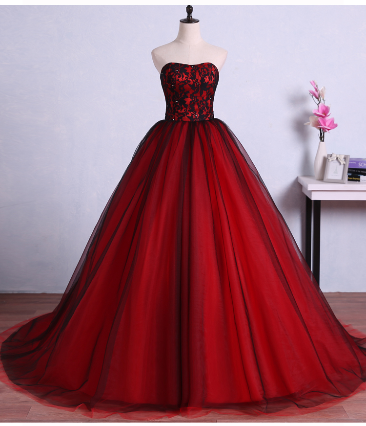 Elegant Black Lace Tulle Long Prom Dresses Ball Gown Formal Party Gowns Formal Women Dresses