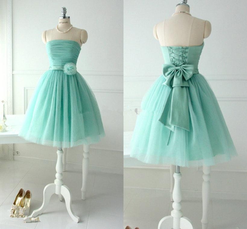 Light Green Tulle A Line Short Homecoming Dress ,off Shoulder Girls Junior Prom Gowns ,