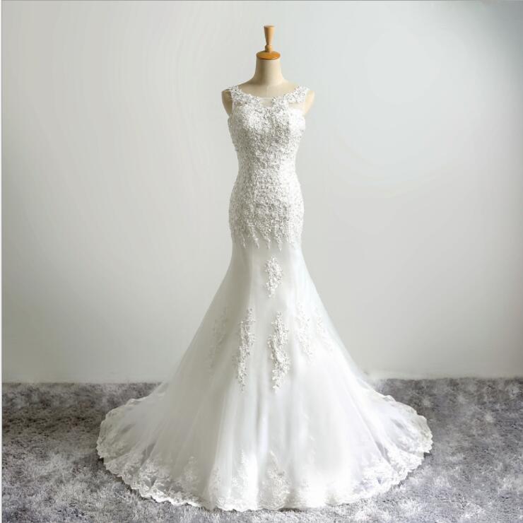 Ivory Lace Appliqued Mermaid Wedding Dress Sexy Backless Women Wedding Gowns ,china Wedding Gowns