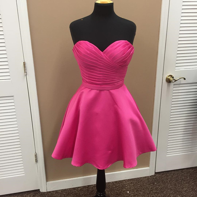 Off Shoulder Fuchsia Satin Short Prom Dress,sexy Homecoming Dress A Line ,short Cocktail Party Gowns