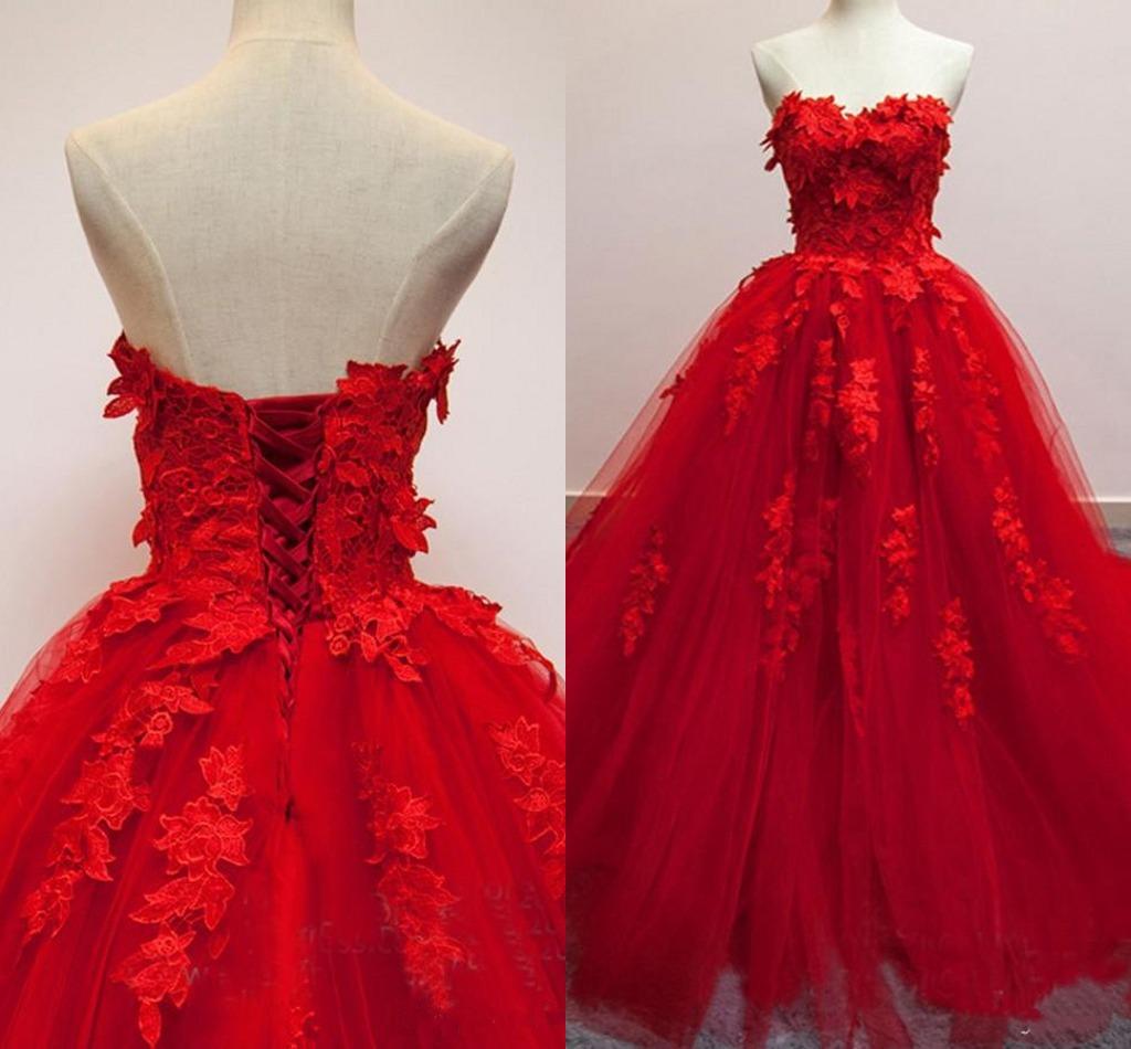Red Tulle Pricess Wedding Dress, Custom Made Sweet Ball Gown Wedding Dresses,women Bridal Gowns