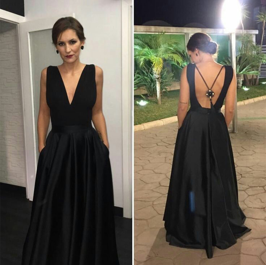 Satin Black Formal Dresses