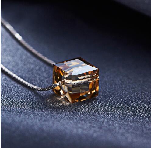 Crystals From Swarovski Jewelry Chic Gold Mixed Color S925 Sterling Silver Necklaces Women Pendant Fashion Elegant Bijous ,women Necklaces With