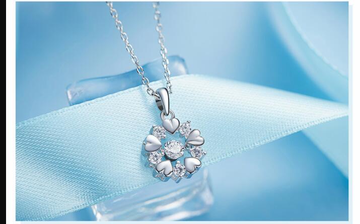 Crystals From Swarovski Necklace Women Pendants S925 Sterling Silver Jewelry 2019 Women Jewelry White Snowflake