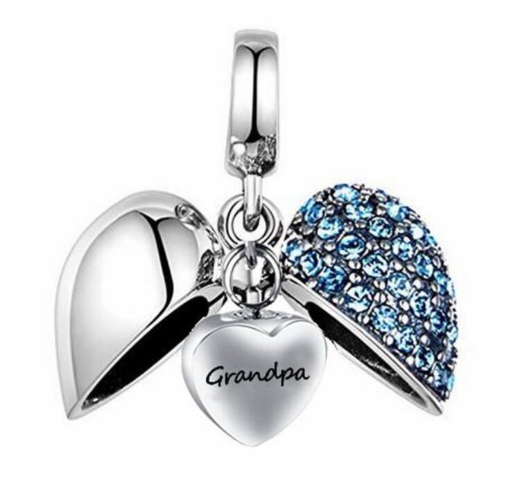 Unique Call Heart Urn Funeral Ashes Grandpa Cremation Necklace Fashion Jewelry Accessorues