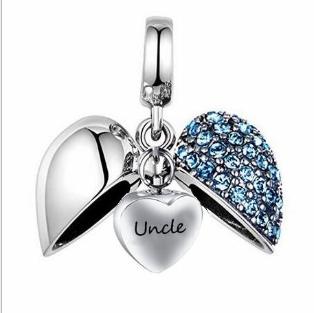 Unique Call Heart Urn Funeral Ashes Uncle Cremation Necklace Fashion Jewelry Accessorues