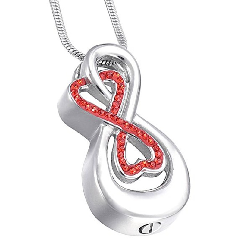 Stainless Steel Memorial Ashes Urn Necklace With Chain Funnel Love Heart Cremation Jewelry