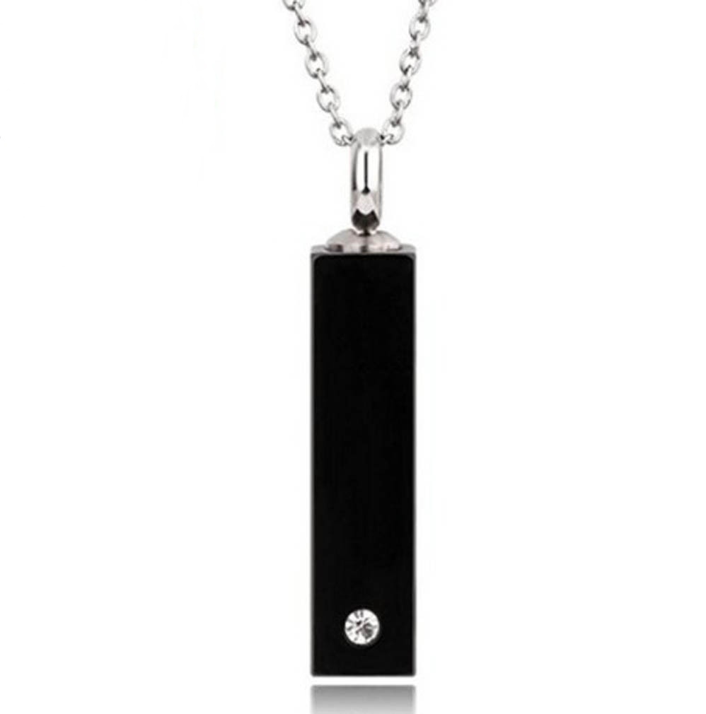 Clear Zircon Stainless Steel Cremation Urn Necklace Pendant For Mom Dad Son Daughter Ashes Black White Keepsake Memorial Jewelry