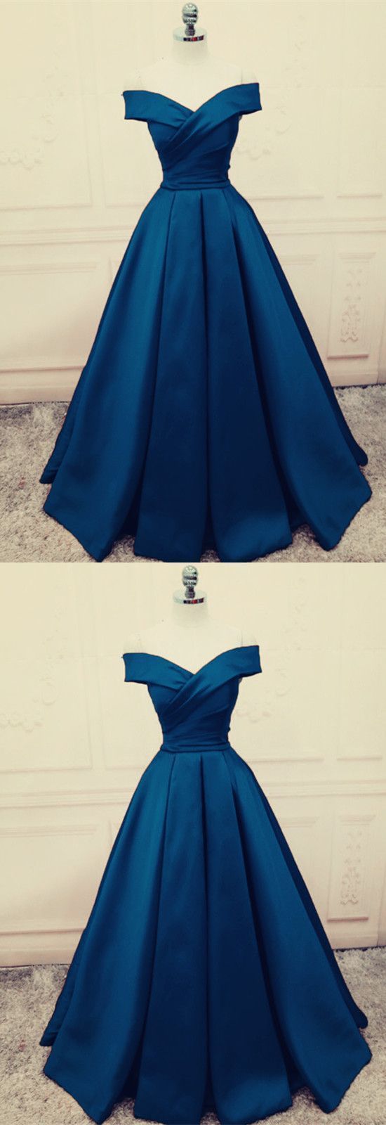 Fashion Ruched Navy Blue Satin Prom Dress A Line Women Prom Gowns ,long Evening Dress, Custom Made Evening Party Gowns