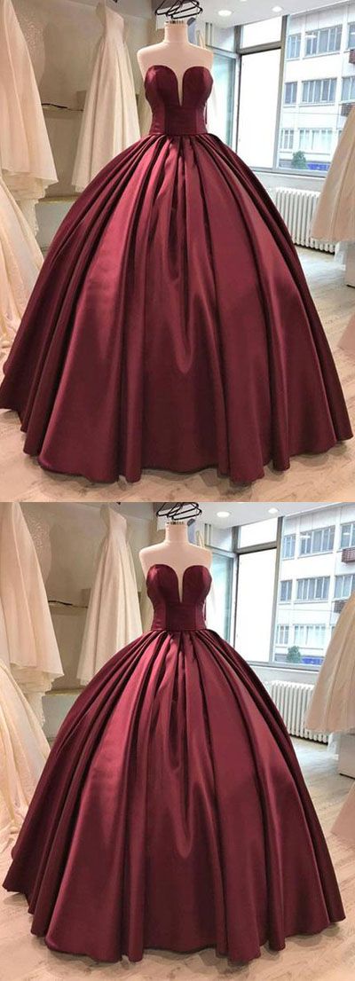 Burgundy Satin Long Prom Dress Custom Made Ball Gown Quinceanera Dress,sweet 16 Prom Gowns , Off Shoulder Women Prom Gowns