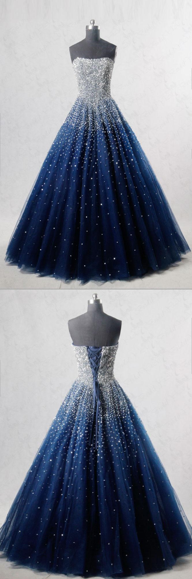 Luxury Beaded Crystal Sequin Sweet Long Prom Dress A Line Women Prom Party Gowns Floor Length Formal Evening Party Dress ,2019 Blue Beaded