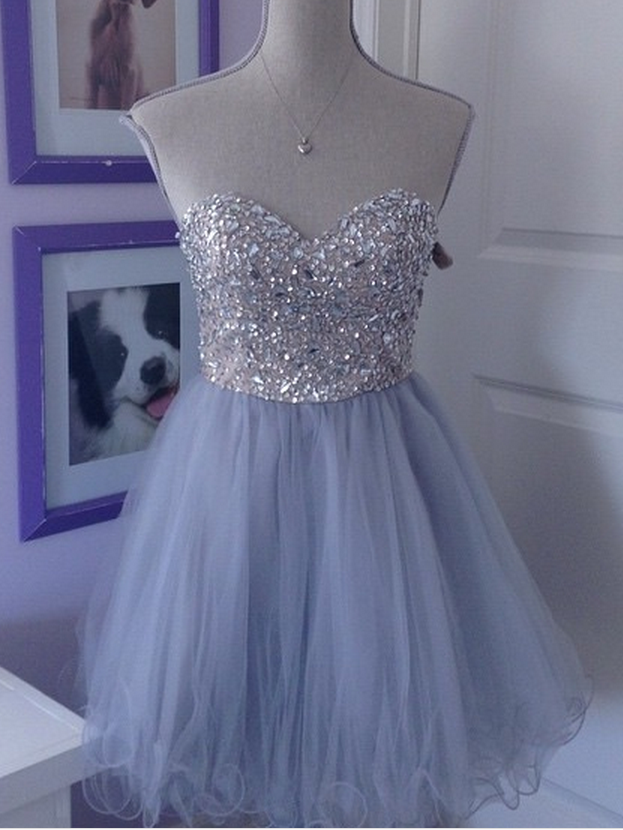 Shiny Tulle Short Homecoming Dress, A Line Short Cocktail Party Dress, Sweet 16 Prom Gowns ,custom Made Short Graduation Gowns