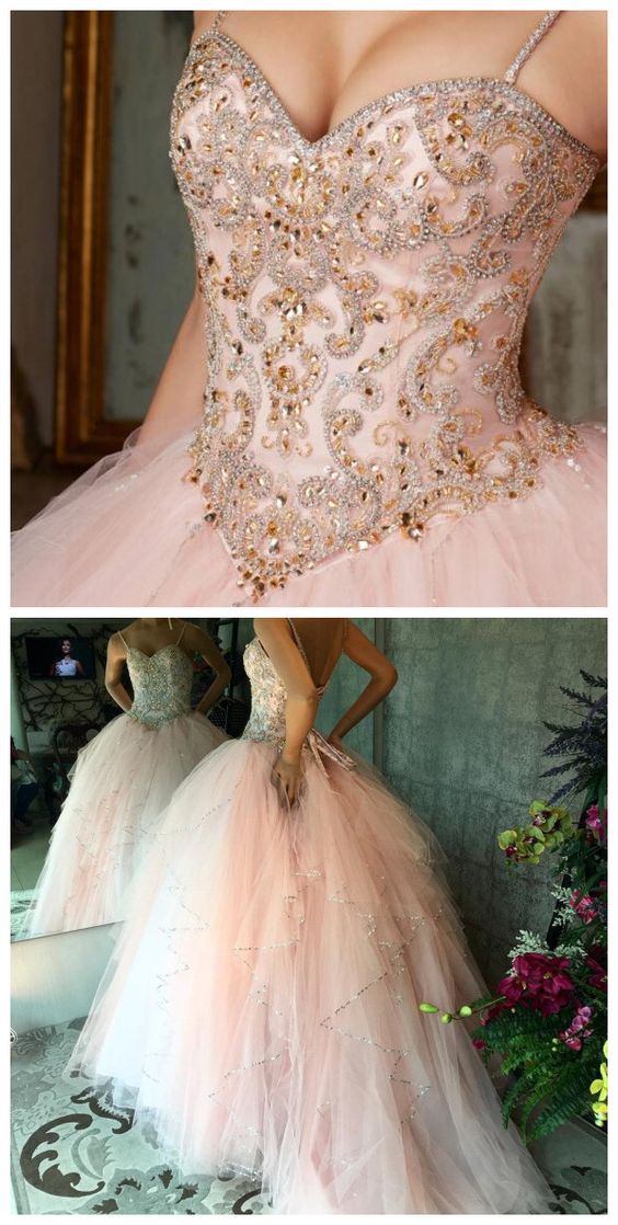 Sweet 16 Prom Dress,Quinceanera Dresses Vestidos De 15 Anos Aqua Stunning  Ball Gowns Spaghetti Strap on Luulla
