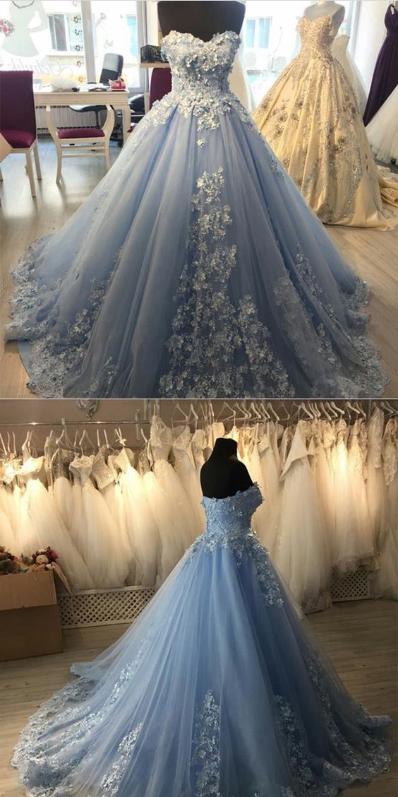 Light Blue Ball Gown Lace Quinceanera Dress Sweet 16 Prom Gowns ,sexy Pricess Women Quinceanera Party Gowns