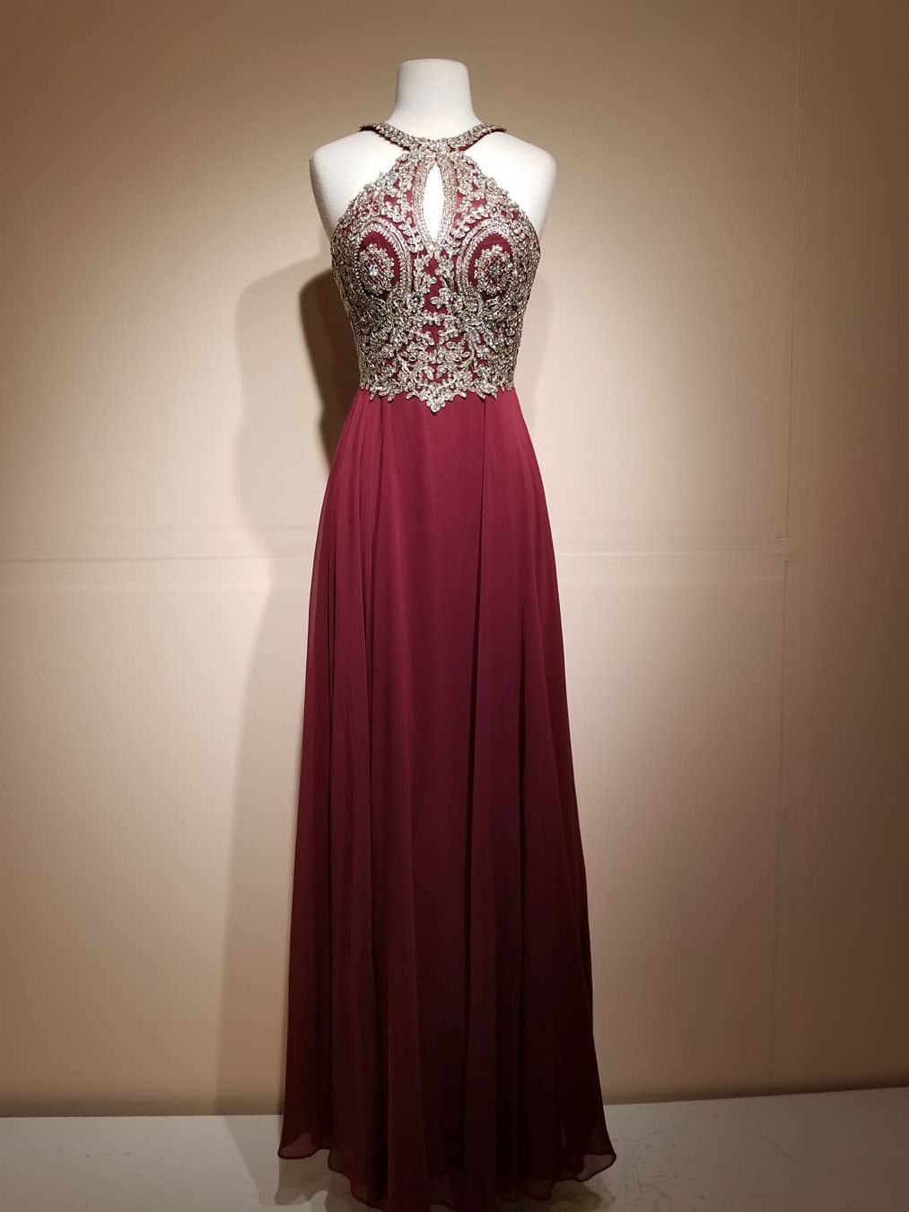 Custom Made Burgundy Long Prom Dress With Silver Lace Formal Prom Party Dresses ,plus Size Women Party Dresses 2019