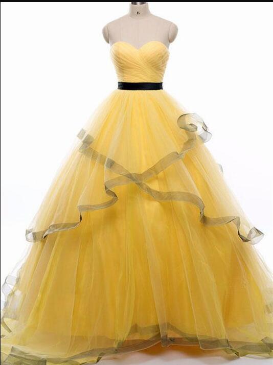 Fashion Yellow Tulle A Line Prom Dress Off Shoulder Long Prom Party Gowns Custom Made Women Party Gowns .