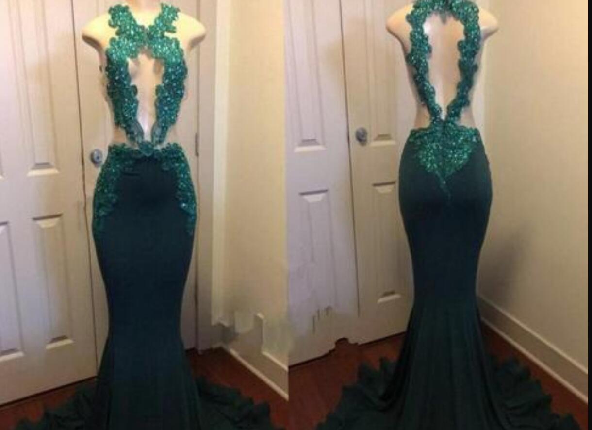 Plus Size Green Lace Prom Dress Mermaid With Lace Appliqued 2019 Women Party Gowns Formal Evening Dress,arabic Evening Dress