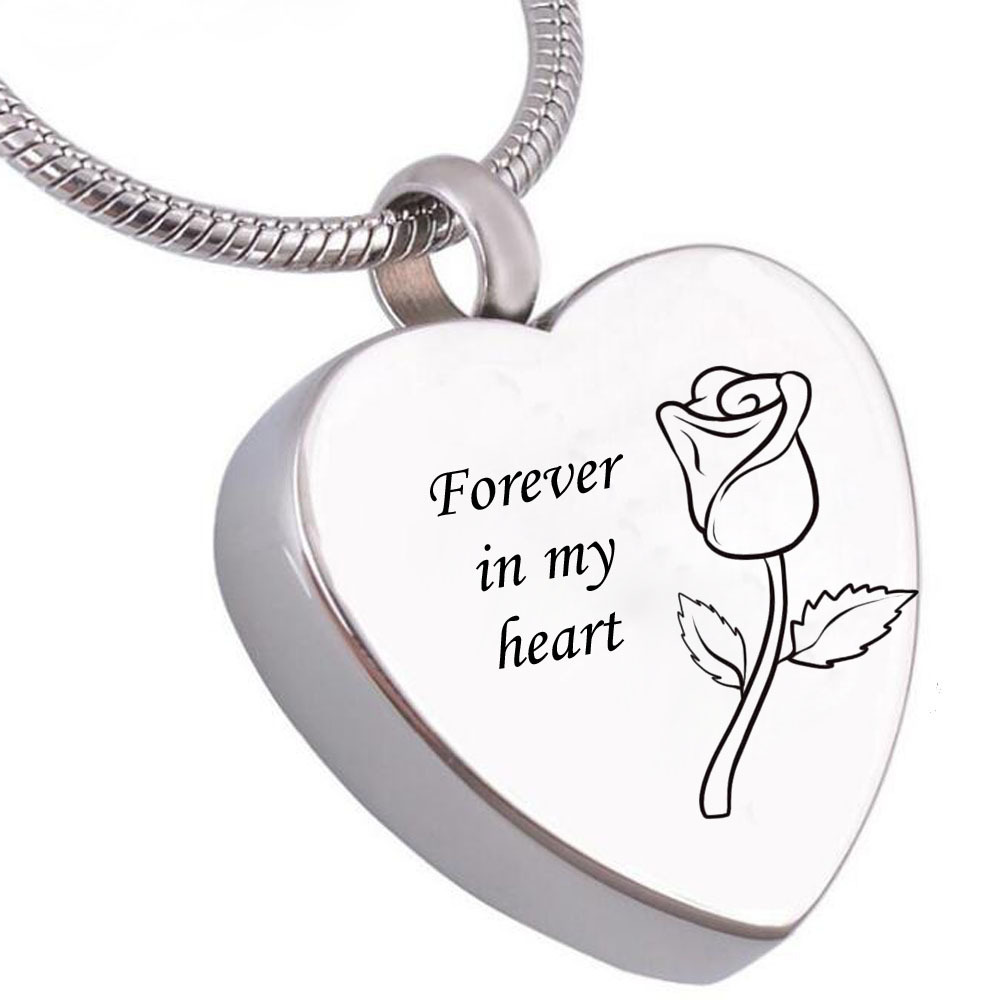 Fashion Silver Cremation Urns Necklace Ashes Holder Memorial Jewelry Keepsakes Funeral Accessories