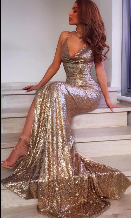 mermaid dress rose gold