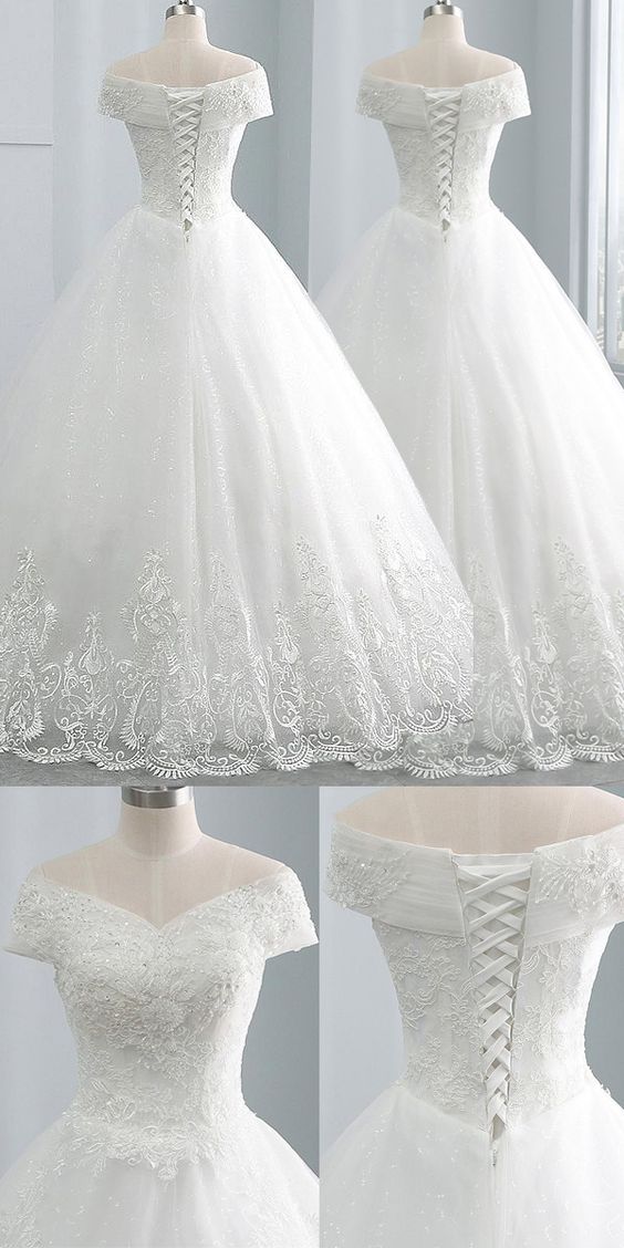 Sexy A Line Lace Wedding Dresses With Appliqued Custom Made Wedding Gowns