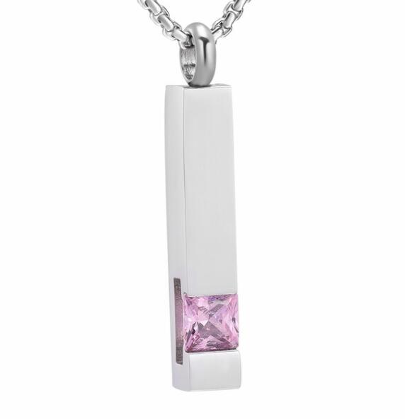 Birthstone Cremation Urns Necklace Ashes Holder Memorial Funeral Jewelry Keepsakes
