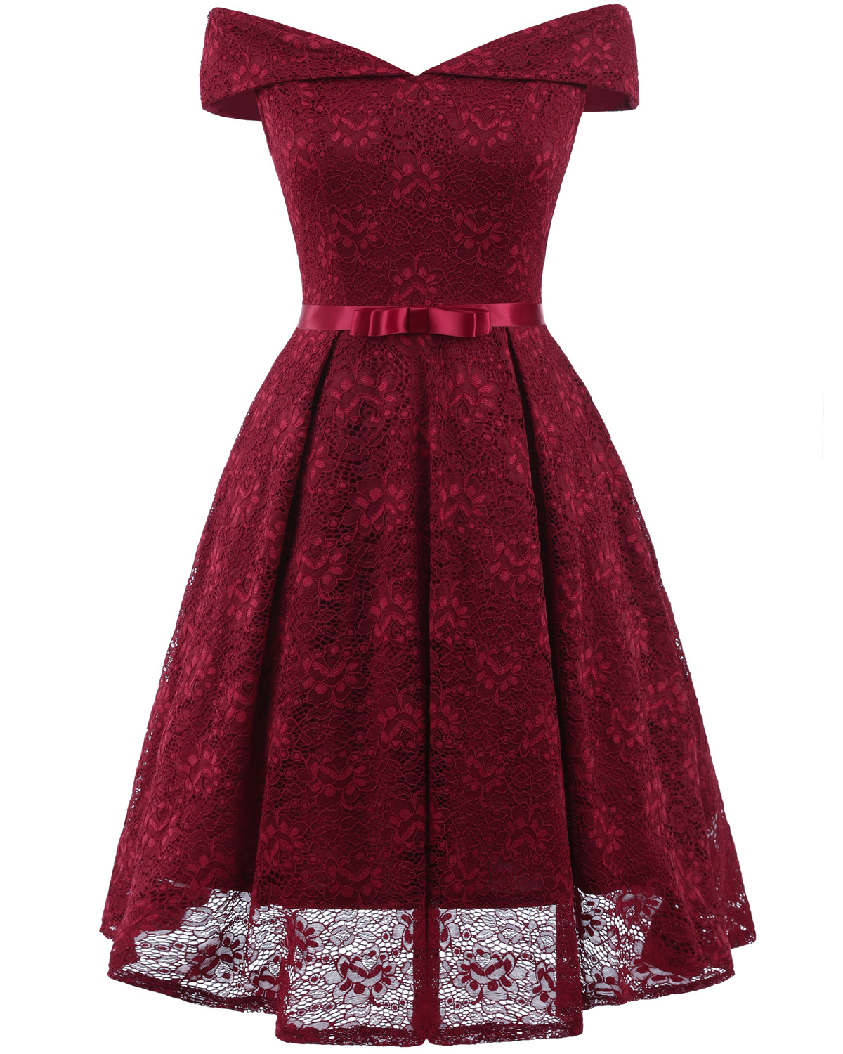 Fashion Burgundy Lace Dress A Line Women Bridesmaid Party Gowns Soft Lace Homecoming Maix Dresses Cheap. Mini Party Gowns 
