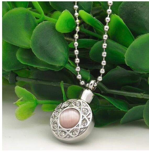 Fashion Round Memorial Jewelry Cremation Ash Necklace Funeral Accessories Urns 2019
