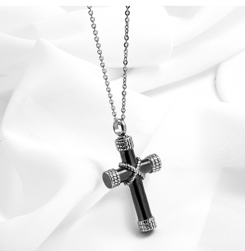 Bullet Pendant Fragrance Bottle Locket Lord's Prayer Cross Necklace For Christian Cremation Ash Necklace Keepsake Urn Memorial Jewelry