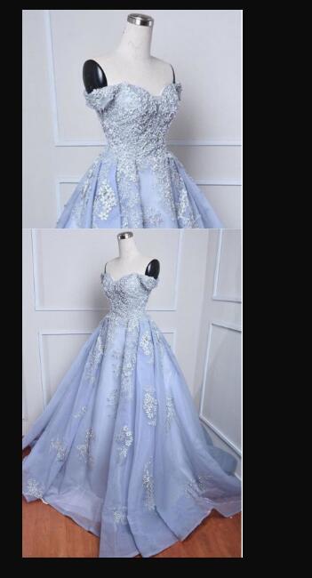 Arival A Line Lace Long Prom Dress With Appliqued Custom Made Sweet Prom Party Gowns , Sexy Pricess Quinceanera Dress