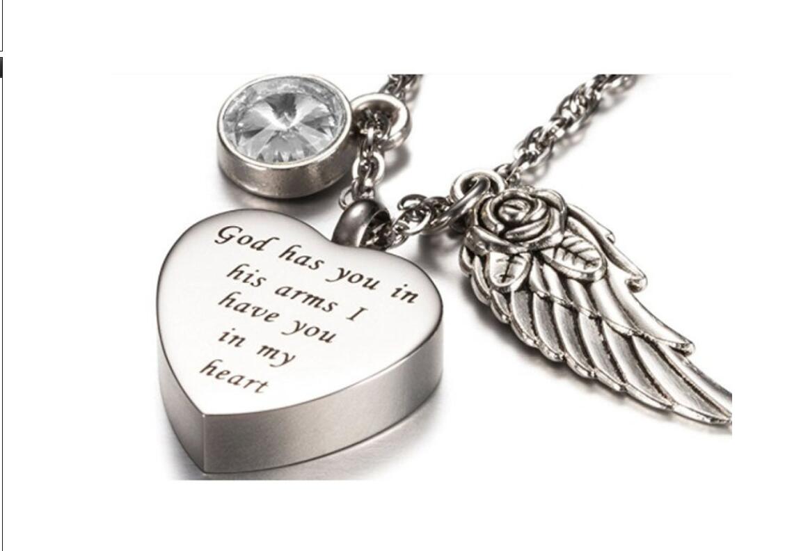 Unique Call Heart Urn Funeral Ashes Cremation Necklace Fashion Jewelry Accessorues