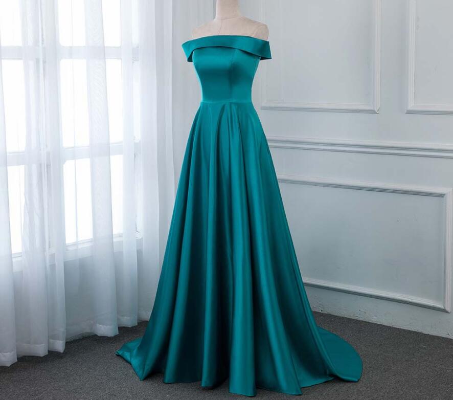 Turquoise Formal Dresses Off the Shoulder Sweetheart A-line Lace Appliques Formal Dress
