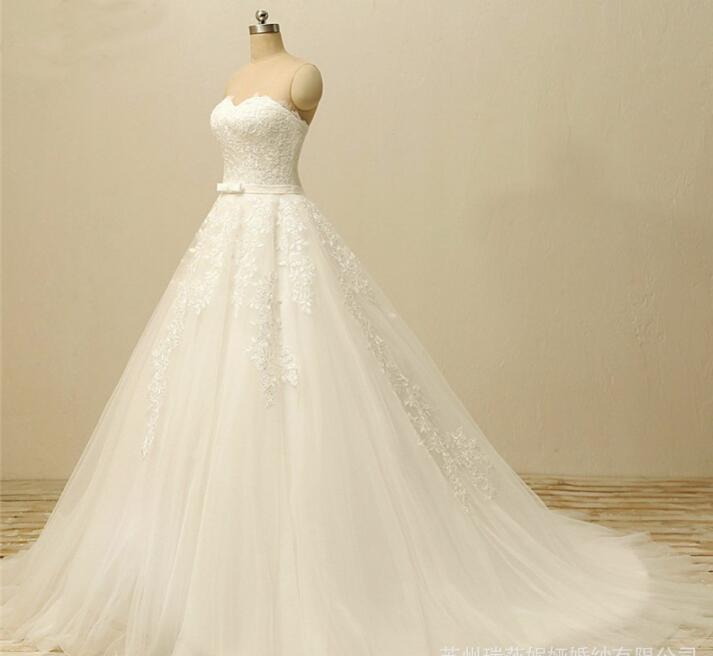 Plus Size White Lace Ball Gown Wedding Dresses Sweet China Women Bridal Gowns , Wedding Gowns 2020