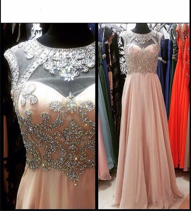 Charming A Line Beaded Light Pink Chiffon Long Prom Dresses Strapless Women Party Gowns Custom Made Wedidng Party Dress