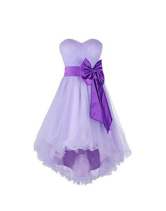 Light Lavender Tulle High Low Prom Dress Custom Made Ruffle Homecoming Party Gowns Custom Made Party Gowns