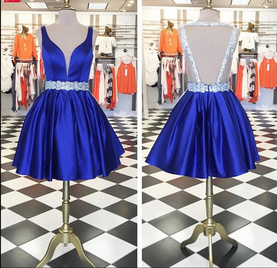 Royal Blue Lace Short Homecoming Dress A Line Mini Prom Gowns Custom Made Wedding Party Gowns 2020