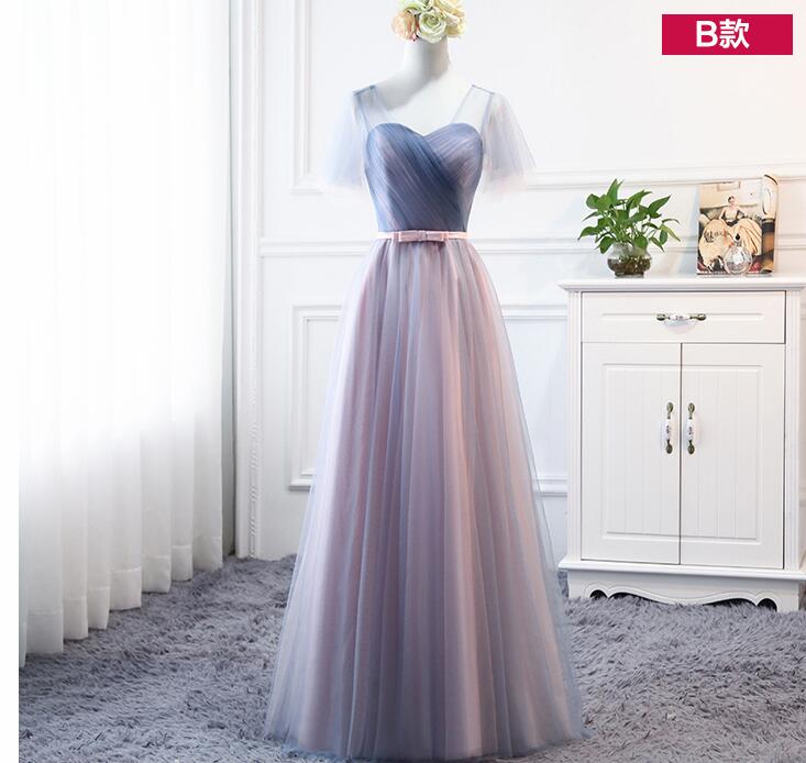 Ruffle Long Bridesmaid Dress A Line V-neck Off Shoulder Bridesmaids Dresses, Bridesmaid Gowns 2020