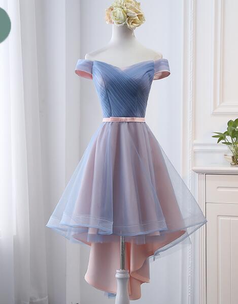 High Low Ruffle High Low Bridesmaid Dress A Line Wedding Party Gowns 2020 High Low Prom Gowns ,sexy Sweetheart High Low Prom Dress