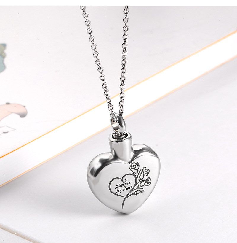 Stainless Steel Cremation Necklace Pendant Ashes Keepsake Memorial Jewelry Urn Memorial Jewelry