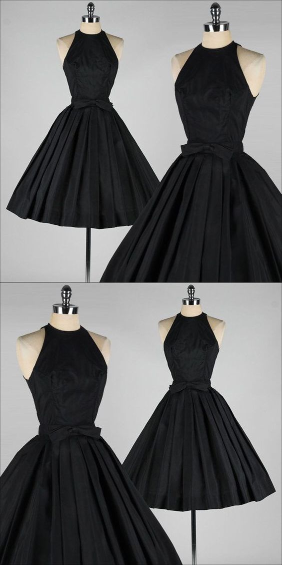 1950s Vintage Dress, Short Black Prom Dress Homecoming Dres,black Short Homecoming Dress, Sexy Oarty Gowns