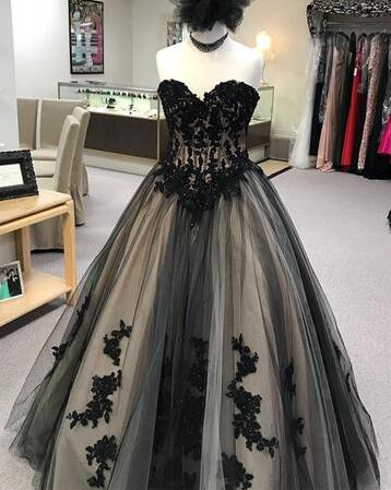Fashion Custom Made Black Tulle Prom Dresses Wedding Party Gowns Plus Size Quinceanera Dresses