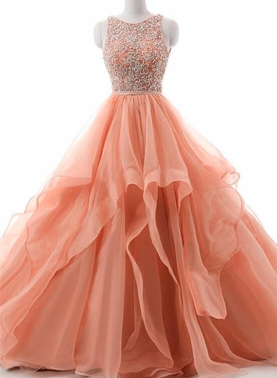 Shiny Beaded Tulle A Line Long Prom Dress Strapless Women Party Gowns ,sexy A Line Quinceanera Dress, Sweet 15 Quinceanera Gowns